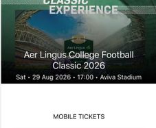 College Football Tickets x 2