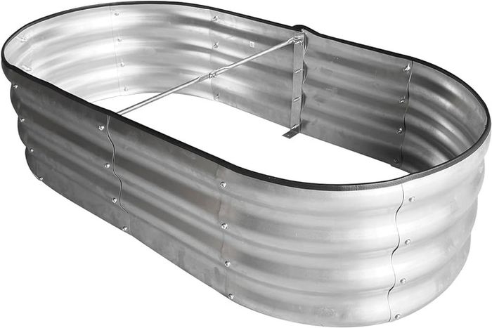 FREE EXPRESS SHIPPING  Raised Garden Bed Kit, Sliver Galvanized Raised Planter Box Outdoor for Vegetables, Large Bottomless Metal Raised Bed for Herb, Growing Fruits, Flower (4x2x1 ft)