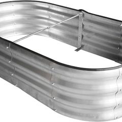 FREE EXPRESS SHIPPING  Raised Garden Bed Kit, Sliver Galvanized Raised Planter Box Outdoor for Vegetables, Large Bottomless Metal Raised Bed for Herb, Growing Fruits, Flower (4x2x1 ft)