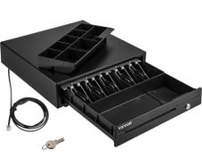 Cash Register Drawer, 16" 12 V, for POS System with 5 Bill 8 Coin Cash Tray, Removable Coin Compartment & 2 Keys Included, RJ11/RJ12 Cable for Supermarket, Bar, Coffee Shop, Restaurant