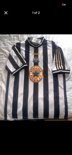 Retro Shearer Newcastle United 97-99 home kit - Size rLarge