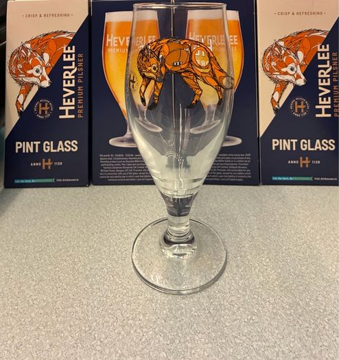 Heverlee Belgian beer pint glass