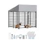 Outdoor Dog Kennel, 1.12 x 1.15 x 1.25 m Large Dog Kennel with Secure Lock, Outside Dogs Enclosures with UV-Resistant & Waterproof Roof Cover Image 8