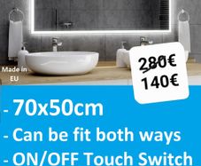 LED Bathroom Mirror Touch Switch Cool Cold White