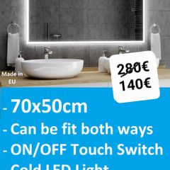 LED Bathroom Mirror Touch Switch Cool Cold White