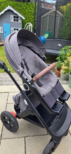 BUNDLE  Stokke pram, next to me cot and Nuna leaf grow  (excellent condition)
