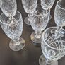 Vintage Cut Crystal Diamond & Fan Glasses Matching Set of 7 Image 3