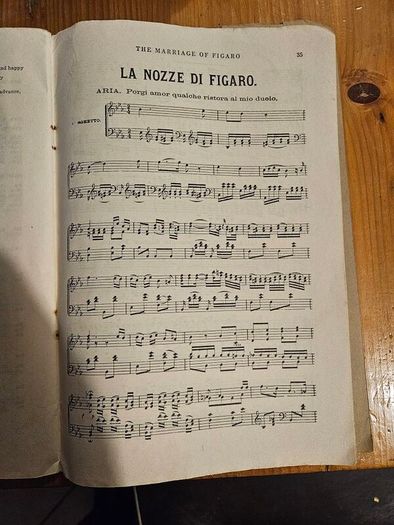 Official Libretto. The Original Italian, French And German Libretto With A Correct English Translation.  Le Nozzedi Figaro. In Good Condition.  See Photos For Same.