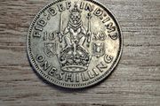 Great Britain UK 1939, One Shilling, George VI, Scottish Crest, Silver Coin - free standard postage