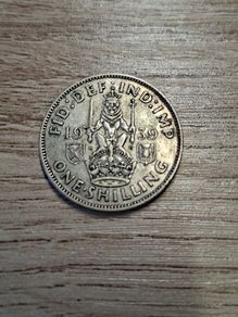 Great Britain UK 1939, One Shilling, George VI, Scottish Crest, Silver Coin - free standard postage