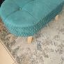 Emerald green velvet foot stool Image 2