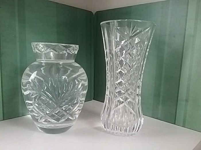 Two Small Cut Glass Crystal Vases