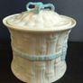 Fabulous Belleek Blue Ribbon Pattern Biscuit Barrell with the Gold Backstamp, 7th Mark - 1980-1993 Image 4