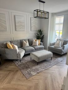 3 Seater Sofa, Armchair and Footstool Like New, Professionally Cleaned.