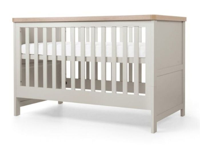 Mamas & Papas Cot Bed & matress in Grey & Oak