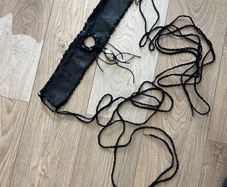 PORTAL waist belt in black, witchy accessories, crystal jewelry, harness belt, gothic dark fashion belt with Citrine Crystal