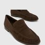 UK 7 39/40 Schuh Lewis Chocolate Brown Suede Loafer Leather style Massimo Dutti Image 6