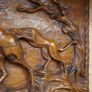 Large Hand-Carved Wooden Hunting Scene Relief Panel Image 6