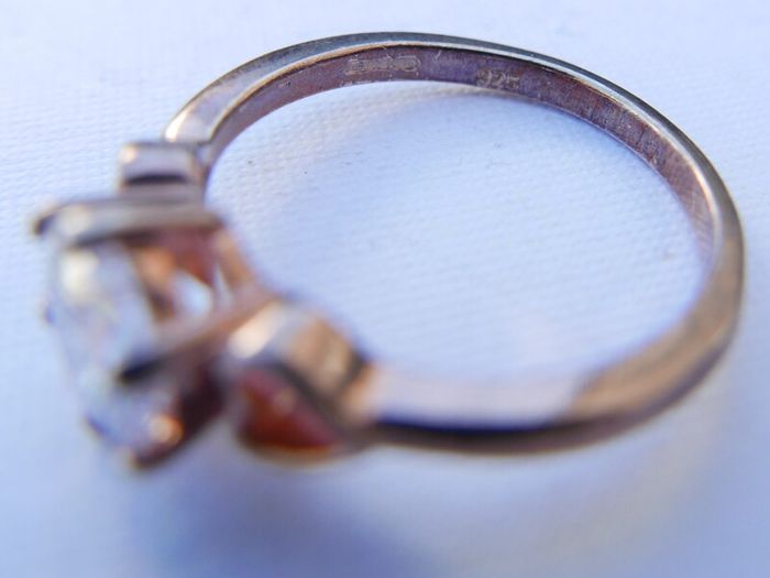 Vintage Gold Plated Solid Sterling Silver 925  Ring size P1/2 - 3g