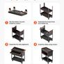 4-Tier Tool Cart with Wheels, 350 lbs Load Capacity, Rolling Work Cart with Drawer & Pegboard, Mechanic Tool Storage Organizer with Locking System for Garage, Warehouse and Repair Shop, Black Image 3