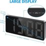 Digital Alarm Clock, Bedside Alarm Clock with Large LED Display, Non Ticking USB/Battery Powered Alarm Clock with Temperature, Snooze, Date, 3 Adjustable Brightness, Voice Control (FREE POSTAGE) Image 2