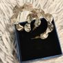 Gray Tortoiseshell Scalloped Hoop Earrings Acrylic Retro Style Image 2