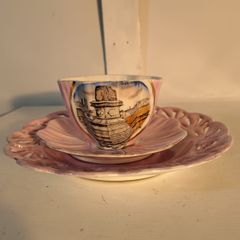 Pink Lusterware Souvenir Set