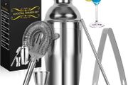 Cocktail Making Set, Cocktail Shakers 6 Pieces Set 750ml Capacity with Bar Accessories and Recipes Made of Food Grade Stainless Steel 304 Great for Home and Bar Use or As a Gift (FREE POSTAGE)