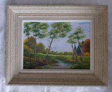 French canvas oil painting 1958 signed Delauney
