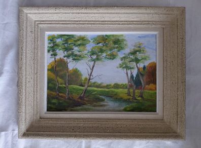 French canvas oil painting 1958 signed Delauney