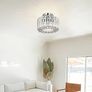 Crystal Ceiling Light - Easric Modern Ceiling Lights Living Room LED Ceiling Lighting Industrial Chandeliers Ceiling Lights for Bedroom Hallway Kitchen Bathroom,Chrome Image 2
