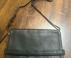 Allsaints Black Club Large Clutch/Crossbody