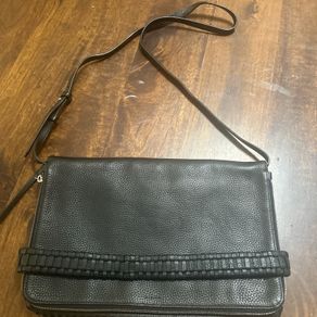 Allsaints Black Club Large Clutch/Crossbody