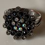 Black Round Cocktail Ring Image 2