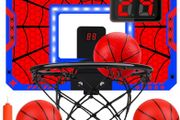 Mini Basketball Hoop Children's Indoor Basketball Basket in Room Wall Mounted with Electronic Scoreboard, Children's Toy Basketball Gift Boy 3-8 Years