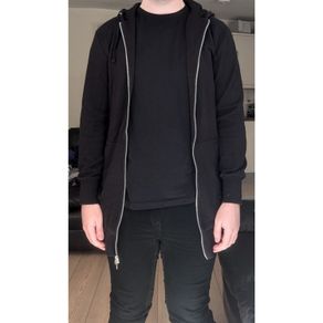 H&M Extra Long Black Hoodie, Size Small