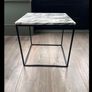 Marble Top Side Table on Black Metal Frame Image 3