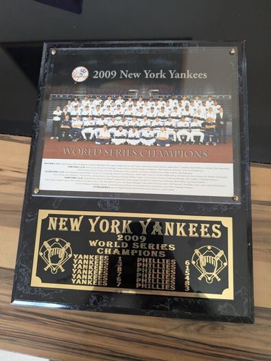 2009 New York Yankees baseball plaque