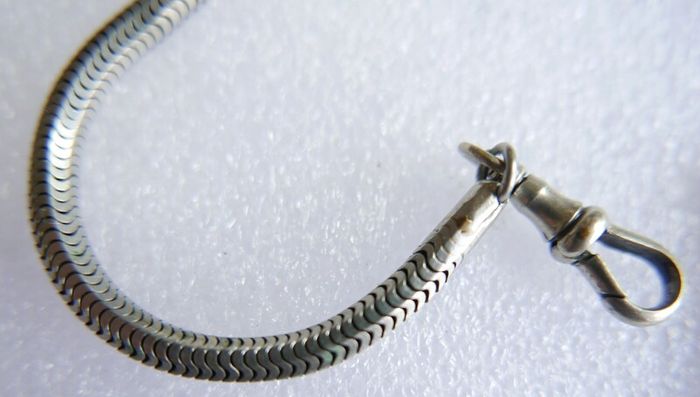 Victorian Albert  Solid Silver Albert Watch Chain "N.G.R.CO.REG" Birmingham or Chester. length 12" - 41,9g