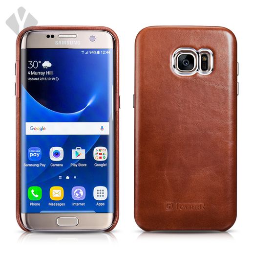 S7 Edge Vintage Leather Back Cover