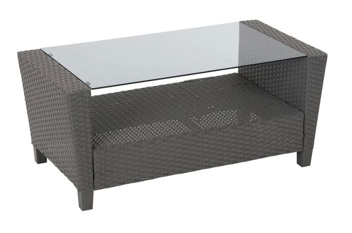 Cosco Malmo 4PC Patio Set - Grey w/ Navy Cushions - 88529GBLEUK