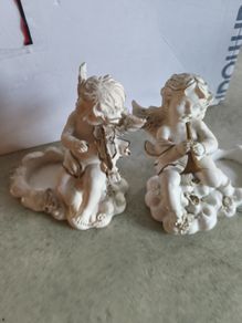 Set Of  2  Cupid Candle Night Lite Holders