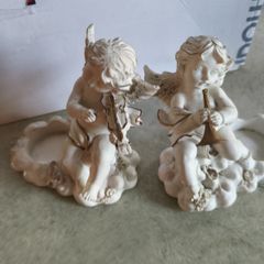 Set Of  2  Cupid Candle Night Lite Holders