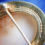 Antique Gold Plated Larger Carved Shell Cameo Brooch Image 8