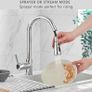 Kitchen Sink Mixer Tap with Pull Down Sprayer Chrome, Single Handle High Arc Pull Out Kitchen Taps, Single Level Solid Brass Kitchen Faucet (FREE POSTAGE) Image 4