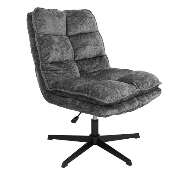 Savona Light Grey Ergonomic Swivel Armchair with Ottoman