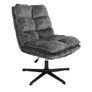 Savona Light Grey Ergonomic Swivel Armchair with Ottoman Image 3