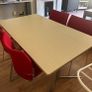4 Casala Designer Red Upholstered Chairs with steel legs Image 3