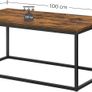 Coffee table, living room table, coffee table with steel frame, 100 x 55 x 45 cm, simple structure, industrial design, vintage brown-black Image 3