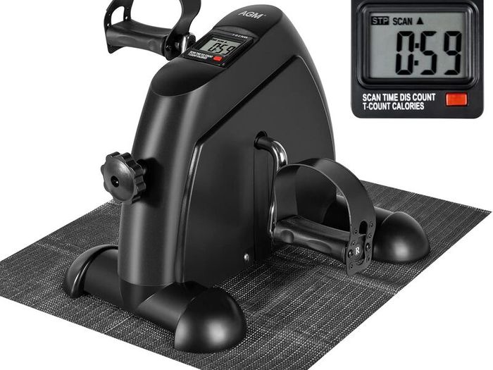 Mini Exercise Bike Pedal Sit Down Under Desk Bike, Pedal Exerciser Non-Slip Mat